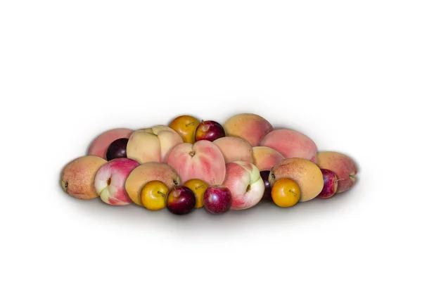 Кам'яні фруктові персики, сливи та абрикоси — стокове фото